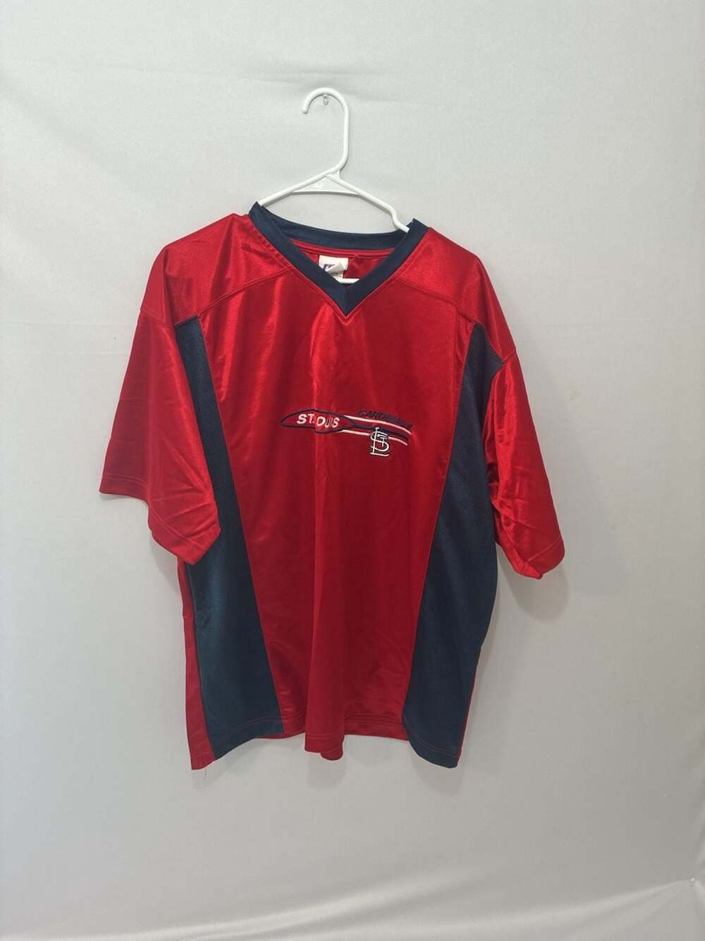 St. Louis Cardinals MLB VF Imagewear Red and Navy Blue Short Sleeve V-Neck Jerse
